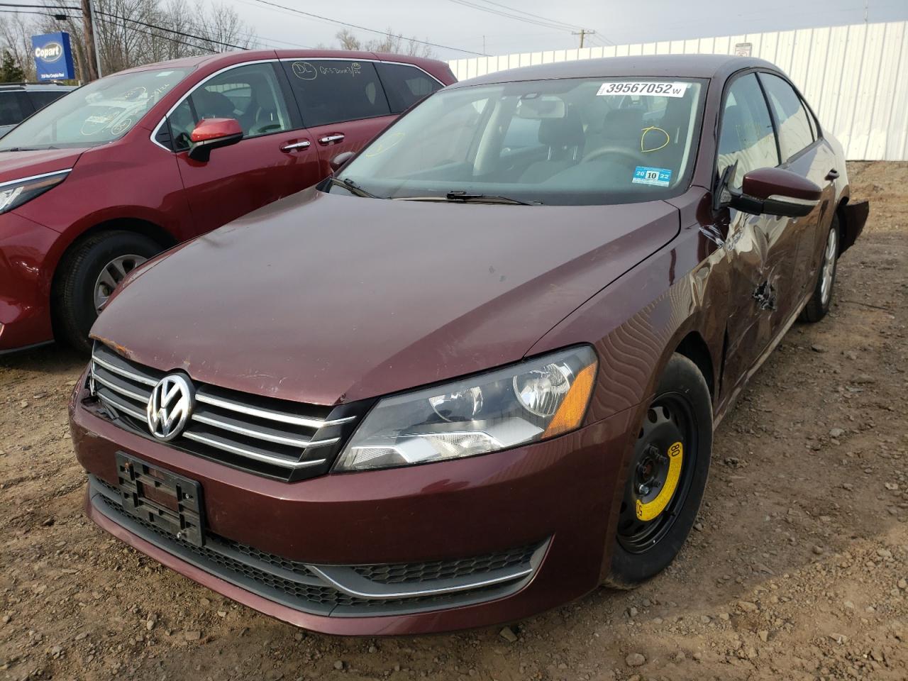 Photo 2 from auction – 2013 VOLKSWAGEN PASSAT S with VIN 1VWAP7A39DC046655