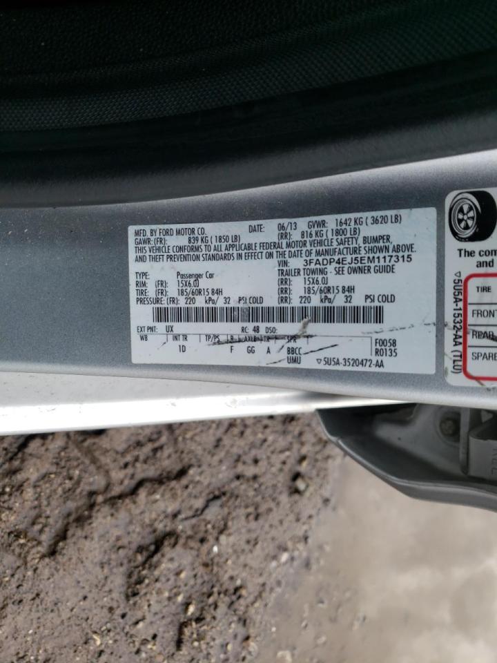Photo 10 from auction – 2014 FORD FIESTA SE with VIN 3FADP4EJ5EM117315