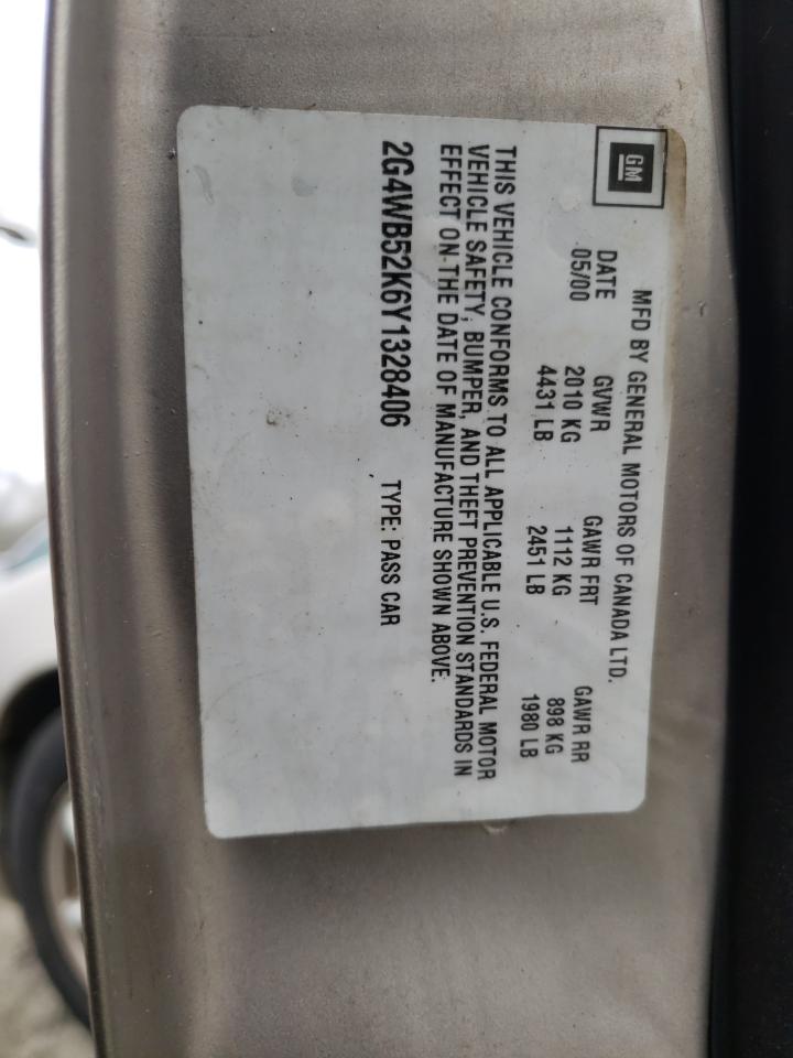 Photo 10 from auction – 2000 BUICK REGAL LS with VIN 2G4WB52K6Y1328406