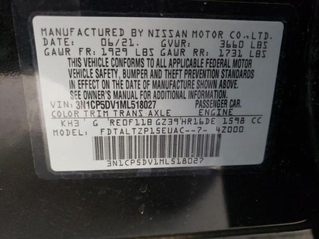 Photo 10 from auction – 2021 NISSAN KICKS SR with VIN 3N1CP5DV1ML518027