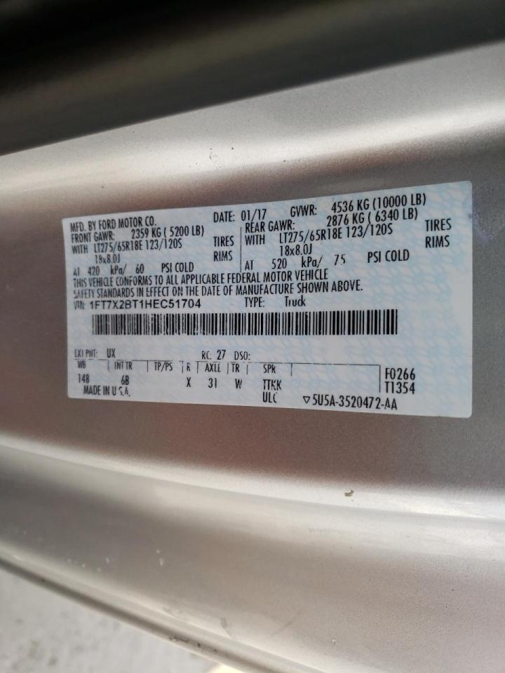 Photo 10 from auction – 2017 FORD F250 SUPER with VIN 1FT7X2BT1HEC51704