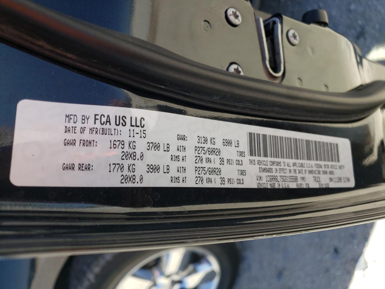 Photo 10 from auction – 2016 RAM 1500 SLT with VIN 1C6RR6LT5GS155588