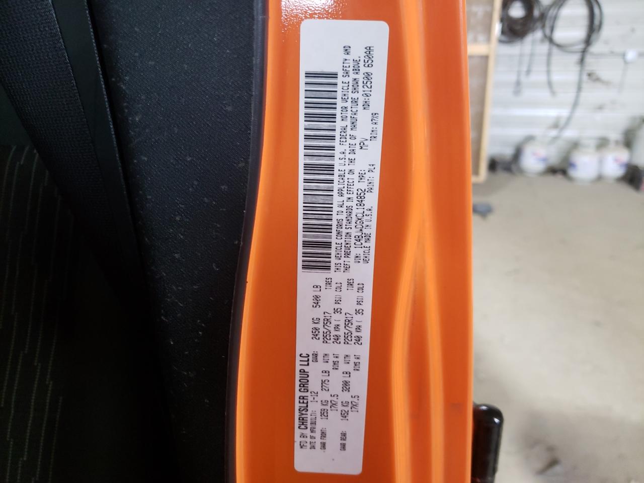 Photo 10 from auction – 2012 JEEP WRANGLER U with VIN 1C4BJWDGXCL184852