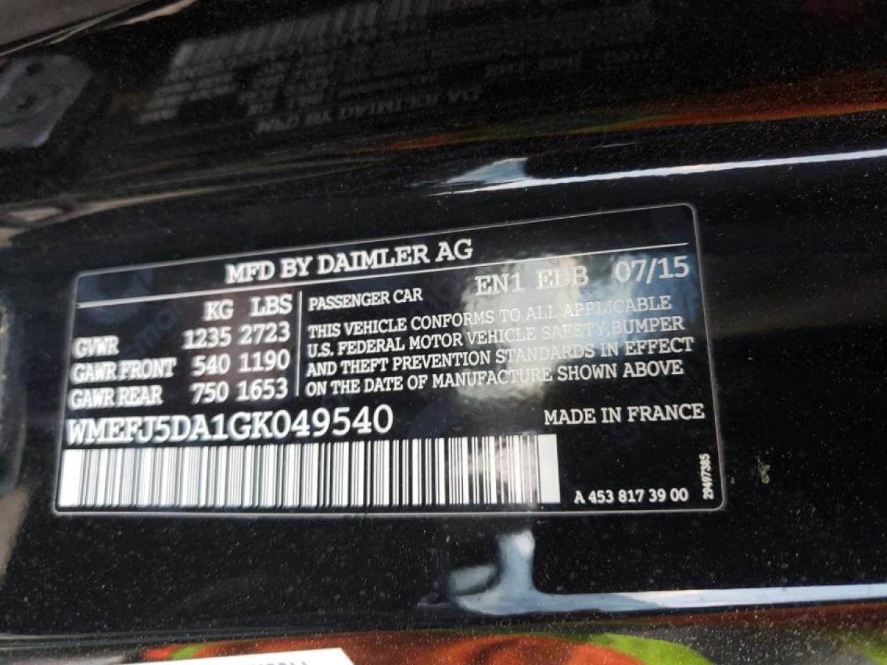 Photo 10 from auction – 2016 SMART FORTWO with VIN WMEFJ5DA1GK049540