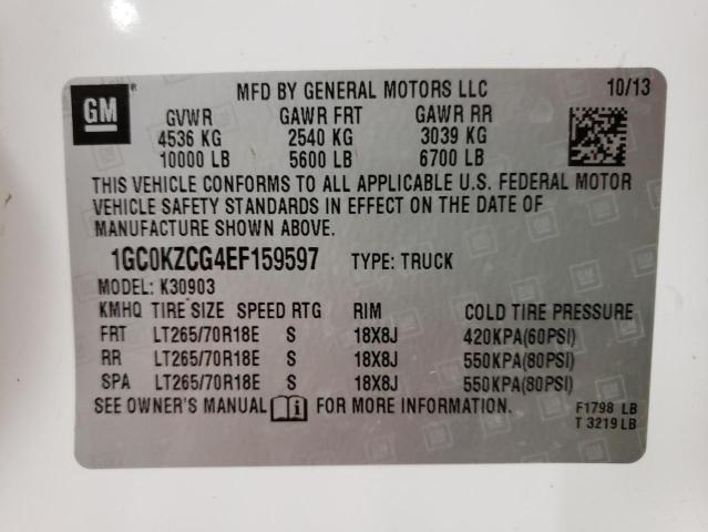 Photo 10 from auction – 2014 CHEVROLET SILVERADO with VIN 1GC0KZCG4EF159597