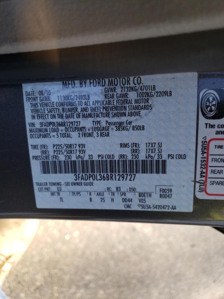 Photo 10 from auction – 2011 FORD FUSION HYB with VIN 3FADP0L36BR129727