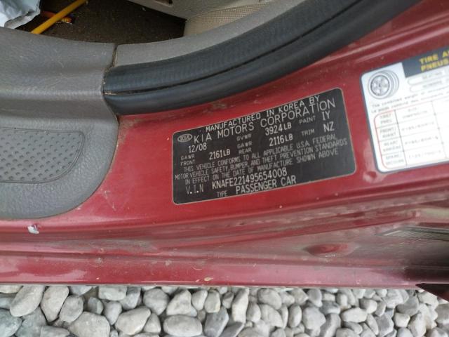 Photo 10 from auction – 2009 KIA SPECTRA EX with VIN KNAFE221495654008