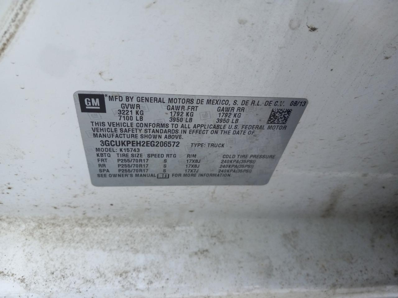 Photo 10 from auction – 2014 CHEVROLET SILVERADO with VIN 3GCUKPEH2EG206572