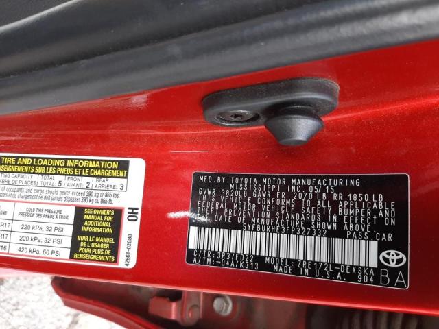 Photo 10 from auction – 2015 TOYOTA COROLLA L with VIN 5YFBURHE3FP327332