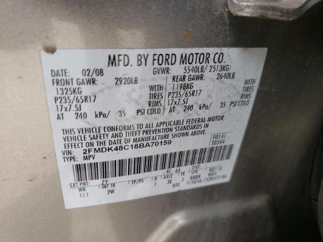 Photo 10 from auction – 2008 FORD EDGE with VIN 2FMDK48C18BA70159