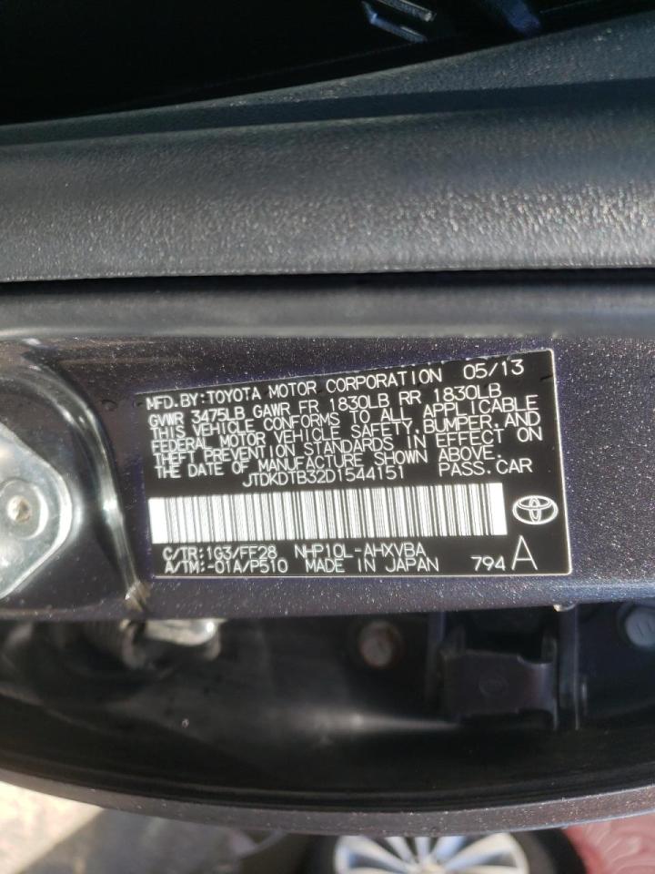 Photo 10 from auction – 2013 TOYOTA PRIUS C with VIN JTDKDTB32D1544151