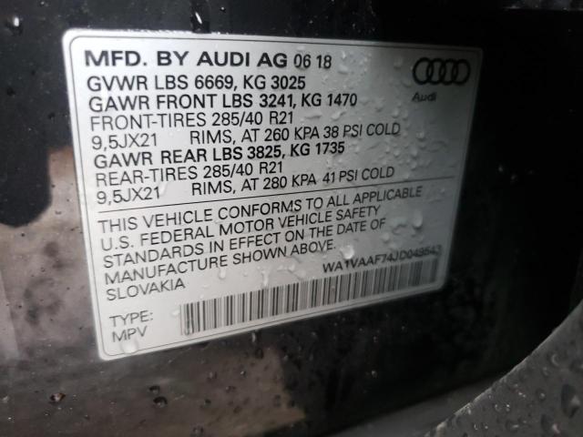 Photo 10 from auction – 2018 AUDI Q7 PRESTIG with VIN WA1VAAF74JD049543