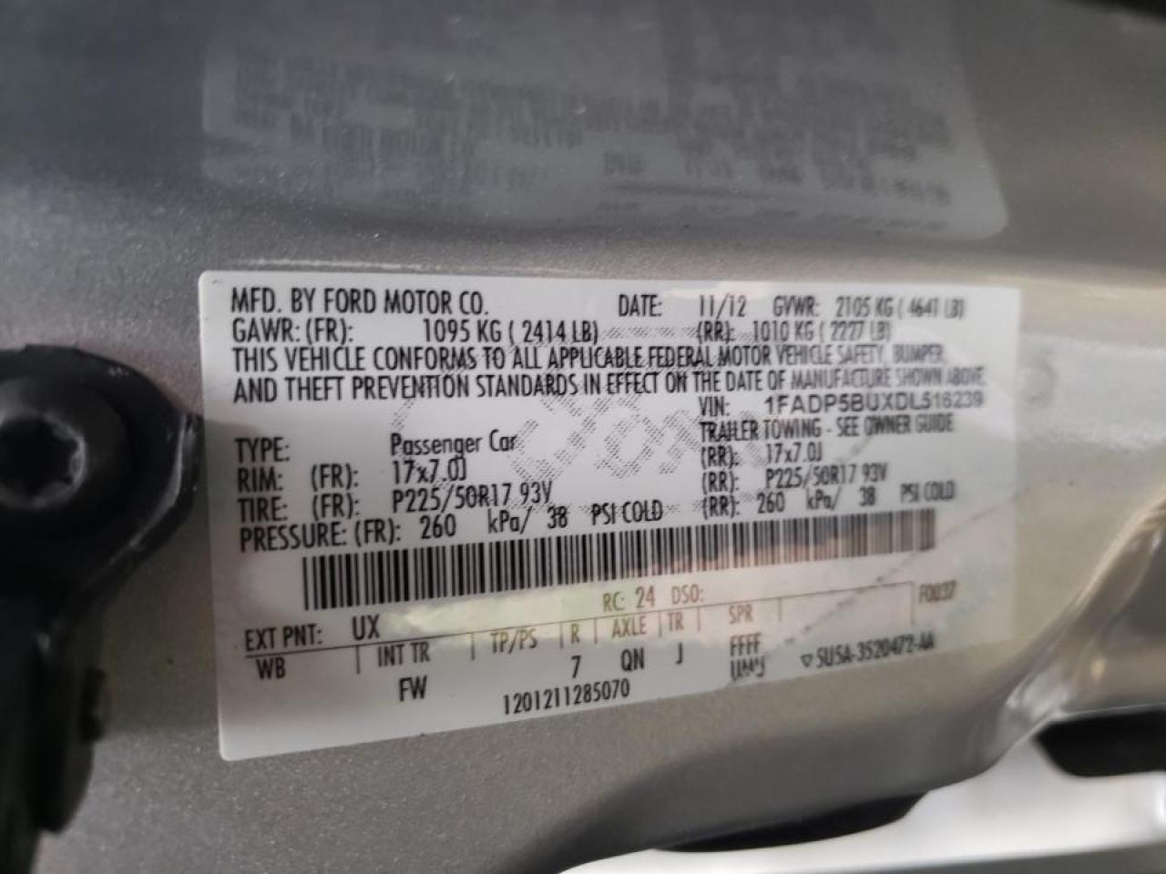 Photo 10 from auction – 2013 FORD C-MAX SEL with VIN 1FADP5BUXDL516239