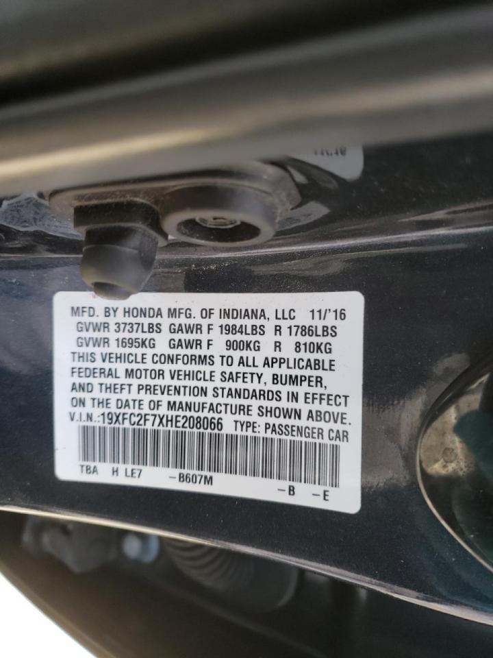 Photo 10 from auction – 2017 HONDA CIVIC EX with VIN 19XFC2F7XHE208066