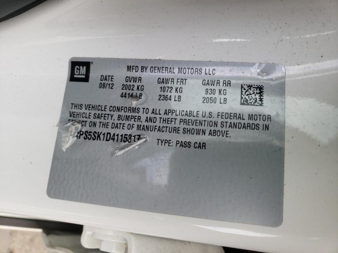 Photo 10 from auction – 2013 BUICK VERANO with VIN 1G4PS5SK1D4115317