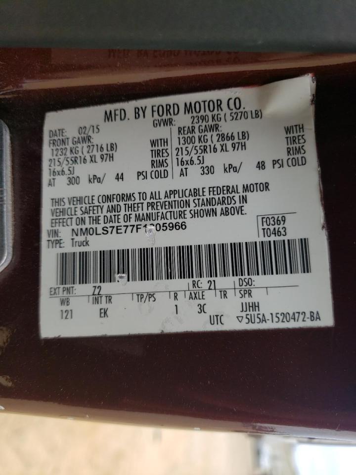 Photo 10 from auction – 2015 FORD TRANSIT CO with VIN NM0LS7E77F1205966