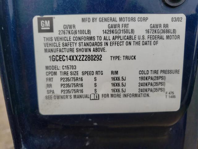 Photo 10 from auction – 2002 CHEVROLET SILVERADO with VIN 1GCEC14XX2Z280292