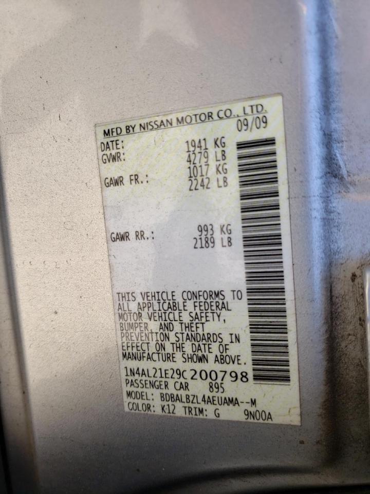 Photo 10 from auction – 2009 NISSAN ALTIMA 2.5 with VIN 1N4AL21E29C200798