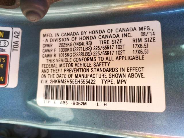 Photo 10 from auction – 2014 HONDA CR-V EX with VIN 2HKRM3H55EH555422