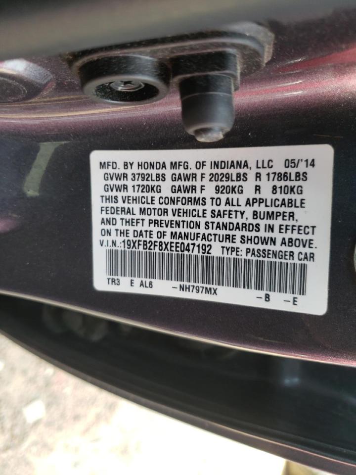 Photo 10 from auction – 2014 HONDA CIVIC EX with VIN 19XFB2F8XEE047192
