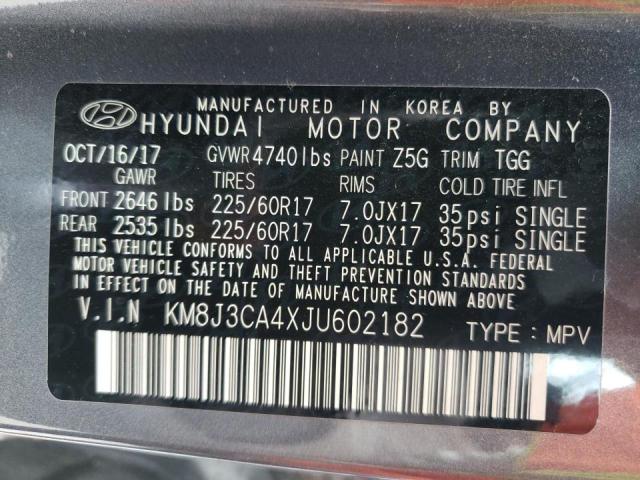 Photo 5 from auction – 2018 HYUNDAI TUCSON SEL with VIN KM8J3CA4XJU602182