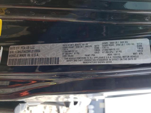Photo 10 from auction – 2021 JEEP GLADIATOR with VIN 1C6HJTAG3ML510884