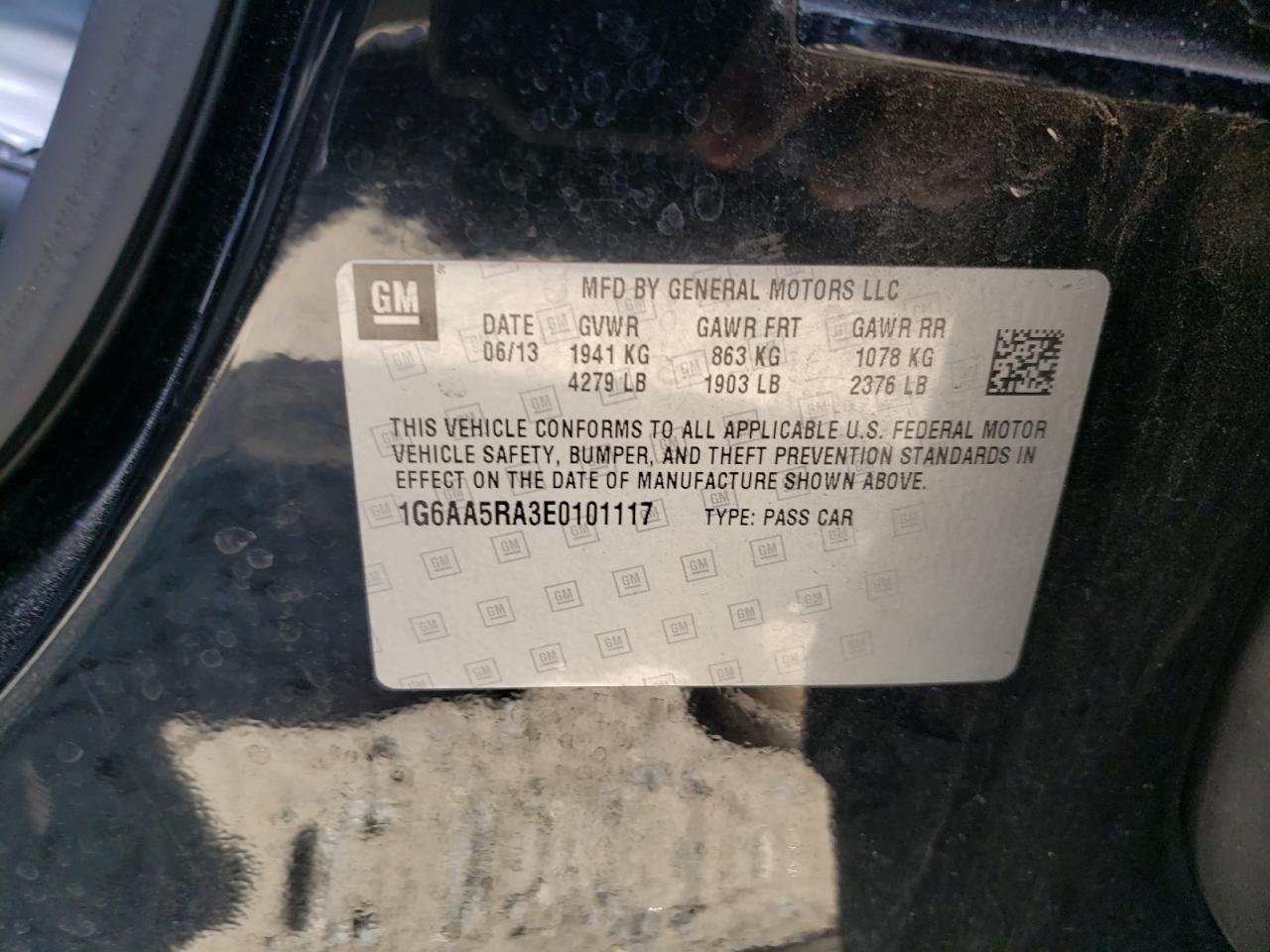 Photo 10 from auction – 2014 CADILLAC ATS with VIN 1G6AA5RA3E0101117