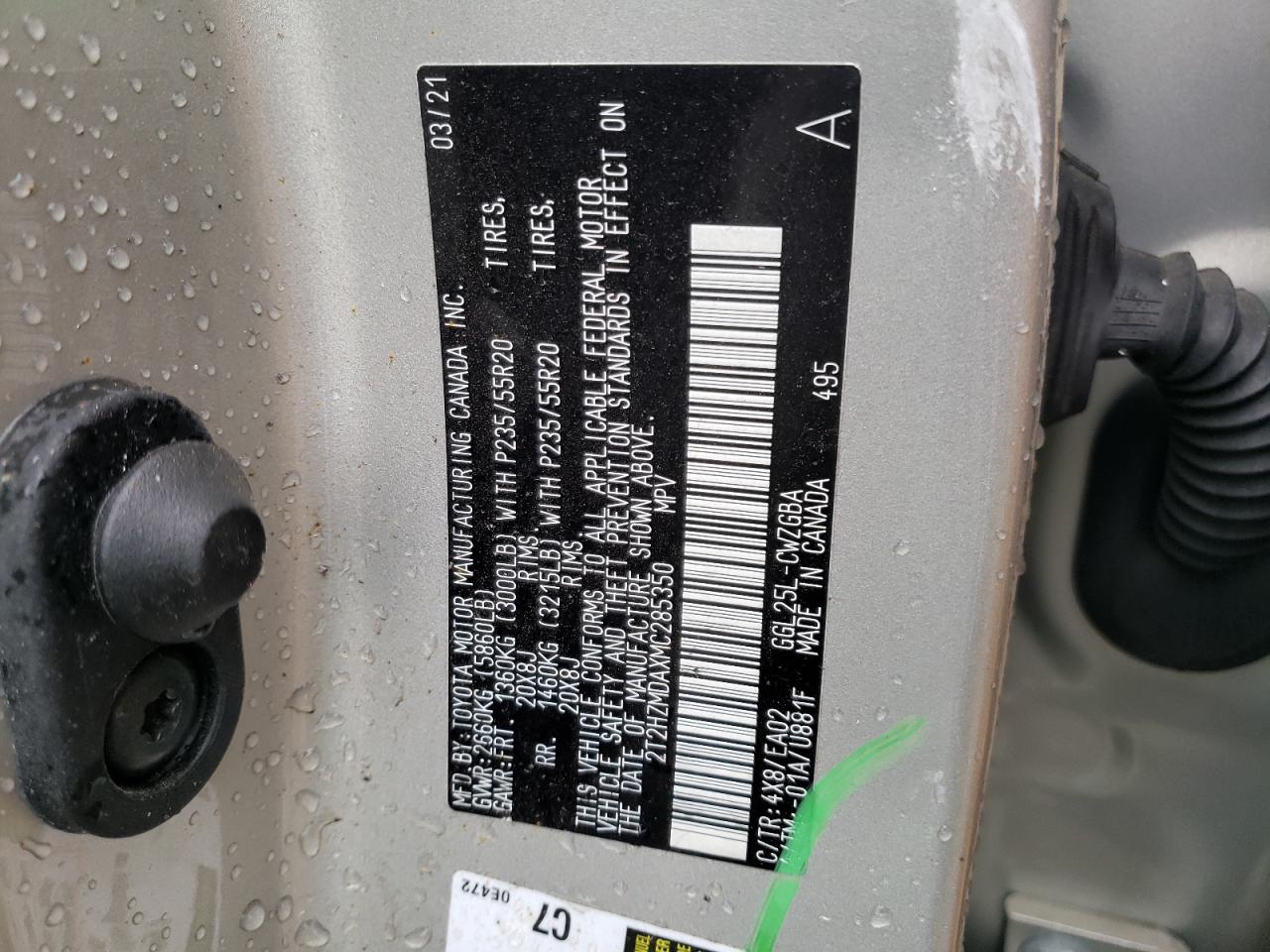 Photo 10 from auction – 2021 LEXUS RX 350 with VIN 2T2HZMDAXMC285350