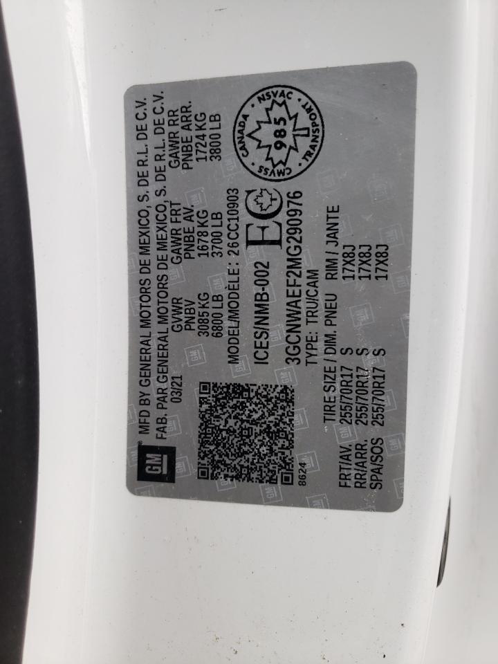 Photo 10 from auction – 2021 CHEVROLET SILVERADO with VIN 3GCNWAEF2MG290976