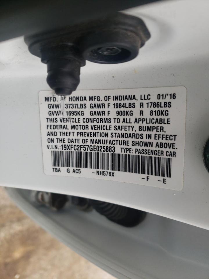 Photo 10 from auction – 2016 HONDA CIVIC LX with VIN 19XFC2F57GE025883