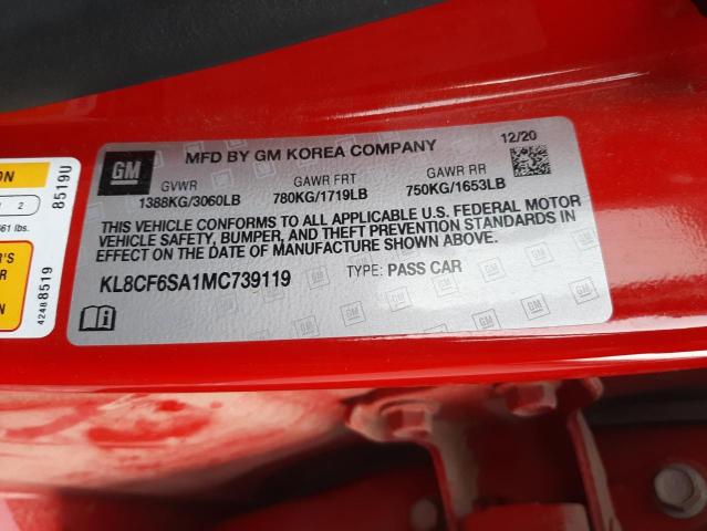 Photo 10 from auction – 2021 CHEVROLET SPARK 2LT with VIN KL8CF6SA1MC739119