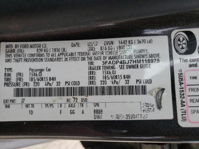 Photo 10 from auction – 2017 FORD FIESTA SE with VIN 3FADP4BJ7HM118975