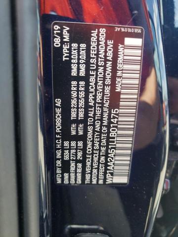 Photo 10 from auction – 2020 PORSCHE MACAN with VIN WP1AA2A51LLB01475