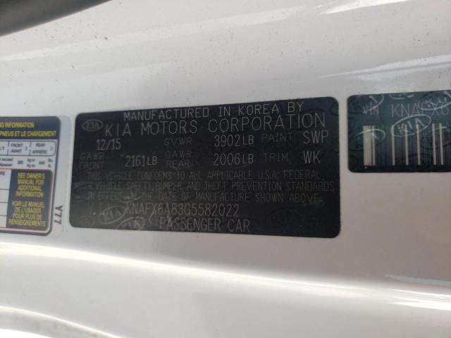 Photo 10 from auction – 2016 KIA FORTE EX with VIN KNAFX6A83G5582022