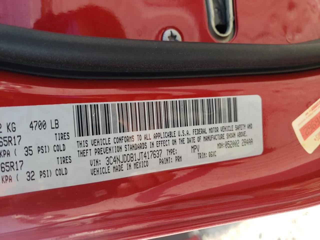 Photo 10 from auction – 2018 JEEP COMPASS TR with VIN 3C4NJDDB1JT417637
