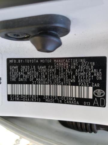 Photo 10 from auction – 2018 TOYOTA COROLLA L with VIN 2T1BURHE0JC058179