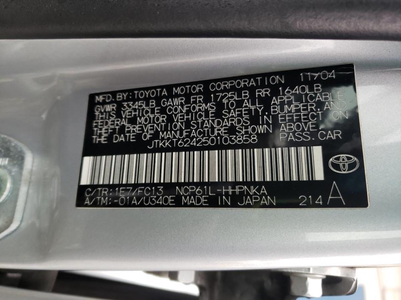 Photo 10 from auction – 2005 TOYOTA SCION XA with VIN JTKKT624250103858
