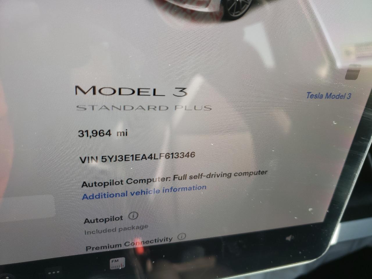 Photo 8 from auction – 2020 TESLA MODEL 3 with VIN 5YJ3E1EA4LF613346