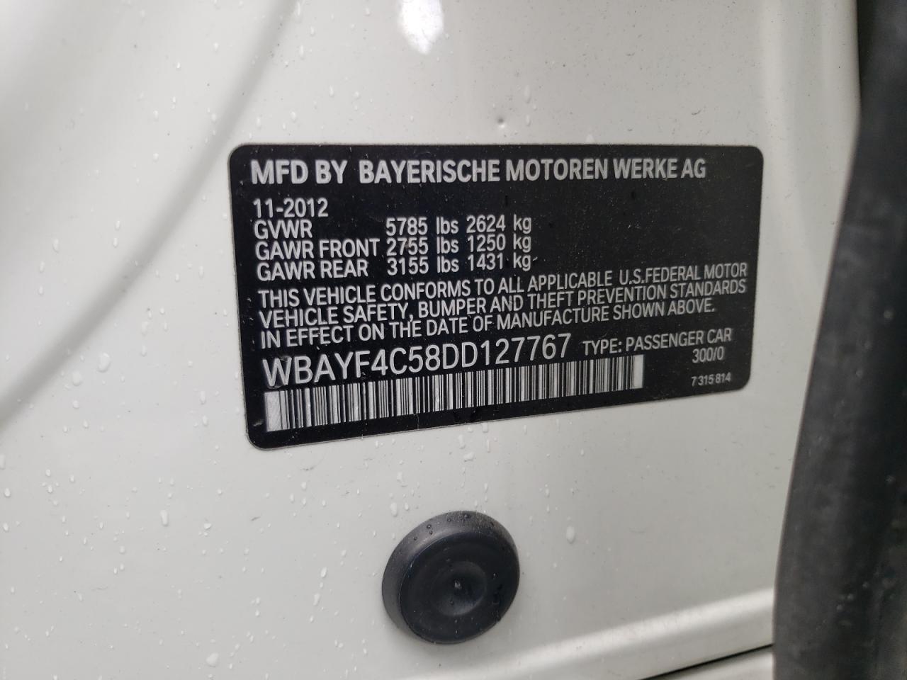 Photo 10 from auction – 2013 BMW 740 LXI with VIN WBAYF4C58DD127767