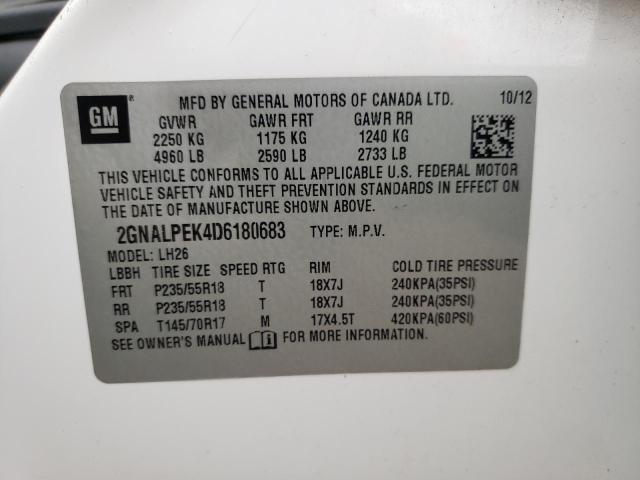 Photo 10 from auction – 2013 CHEVROLET EQUINOX LT with VIN 2GNALPEK4D6180683