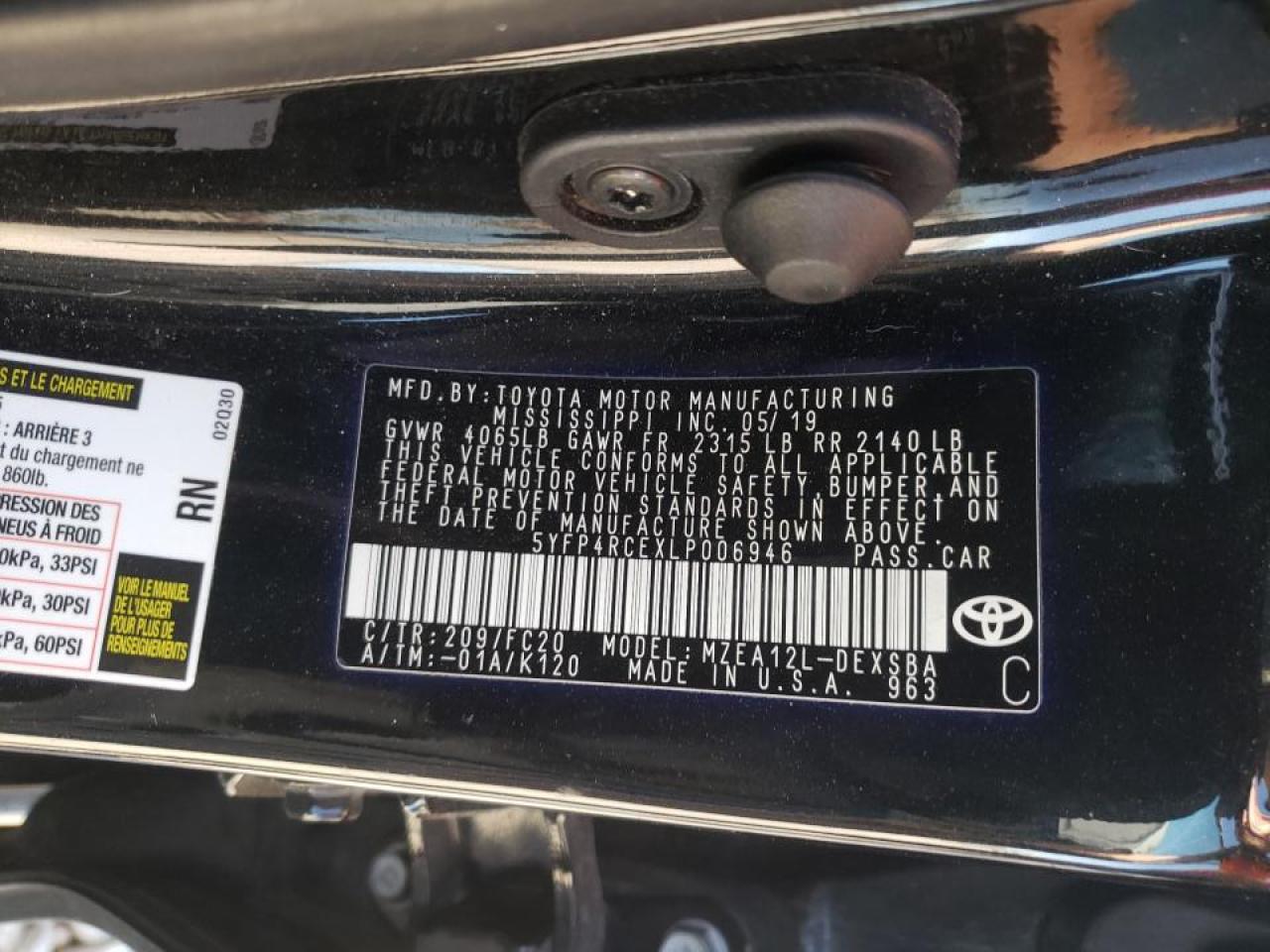Photo 10 from auction – 2020 TOYOTA COROLLA SE with VIN 5YFP4RCEXLP006946