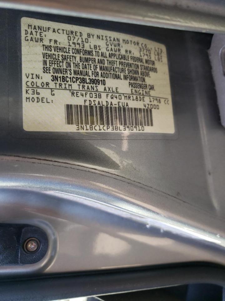 Photo 10 from auction – 2011 NISSAN VERSA S with VIN 3N1BC1CP3BL390910