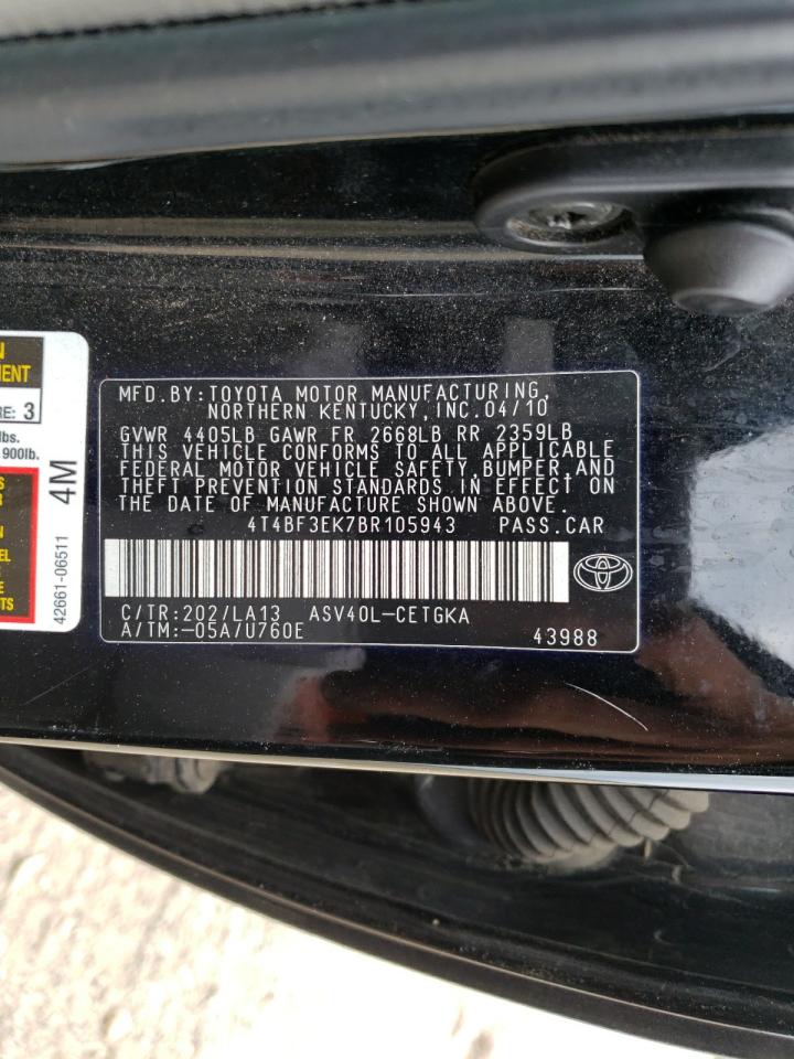 Foto 10 de la subasta – 2011 TOYOTA CAMRY BASE con VIN 4T4BF3EK7BR105943