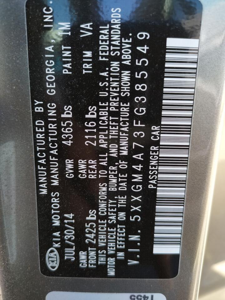 Photo 10 from auction – 2015 KIA OPTIMA LX with VIN 5XXGM4A73FG385549