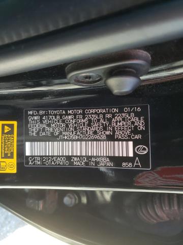 Photo 10 from auction – 2016 LEXUS CT 200 with VIN JTHKD5BH7G2269638