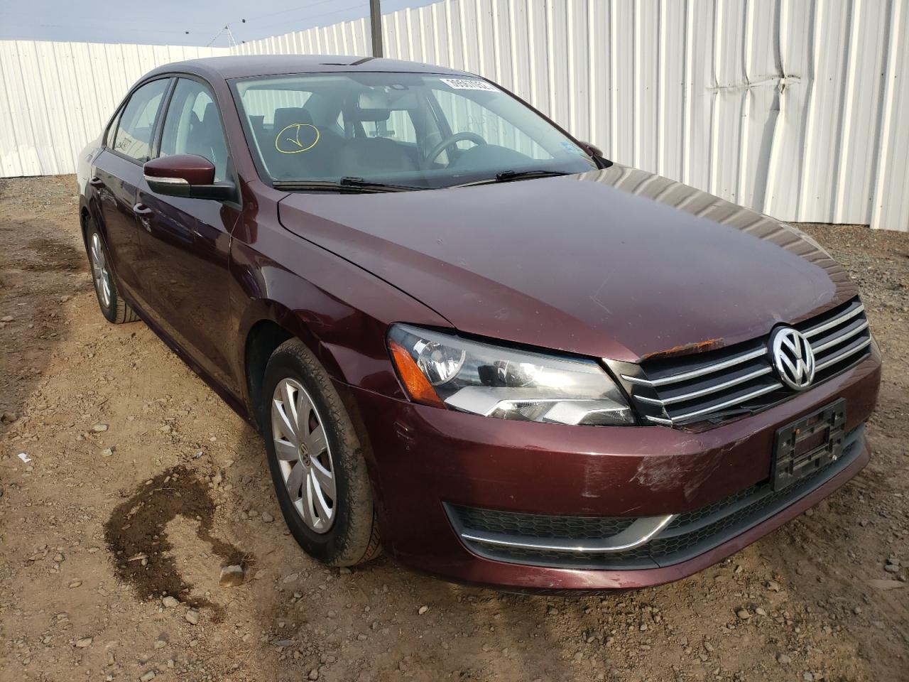 VOLKSWAGEN PASSAT S 2013 with VIN 1VWAP7A39DC046655 - Photo from auction
