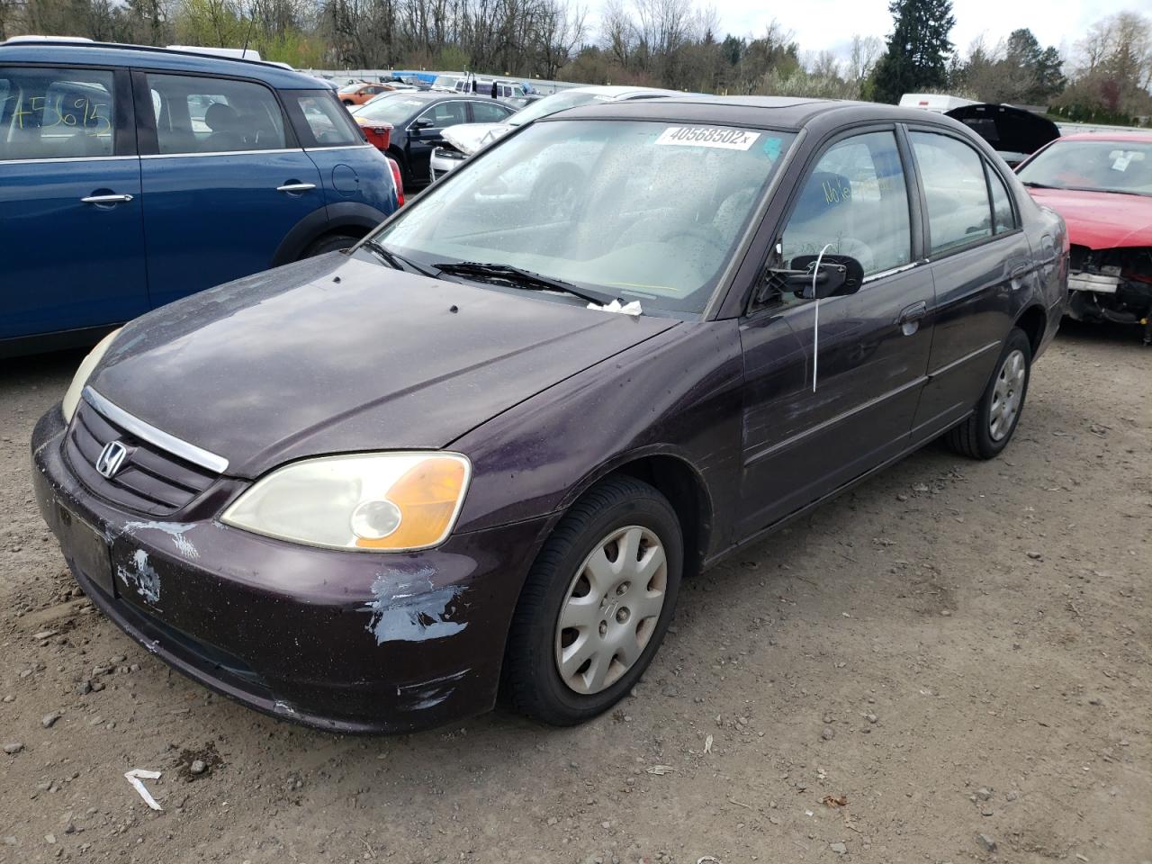 Photo 2 from auction – 2001 HONDA CIVIC EX with VIN 1HGES26751L048952