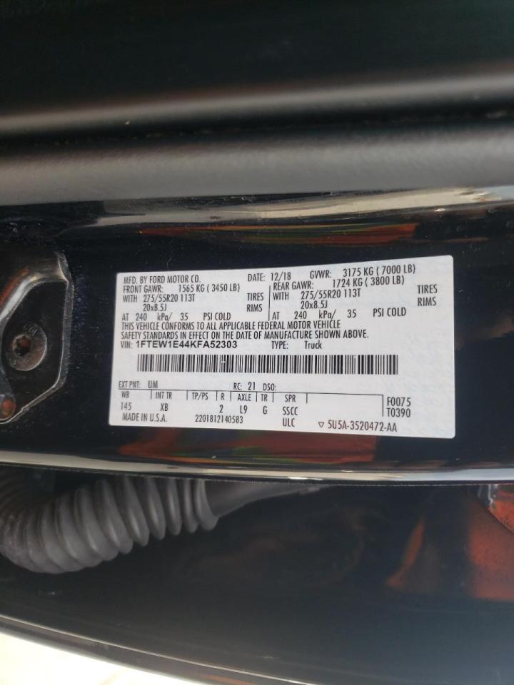 Photo 10 from auction – 2019 FORD F150 SUPER with VIN 1FTEW1E44KFA52303