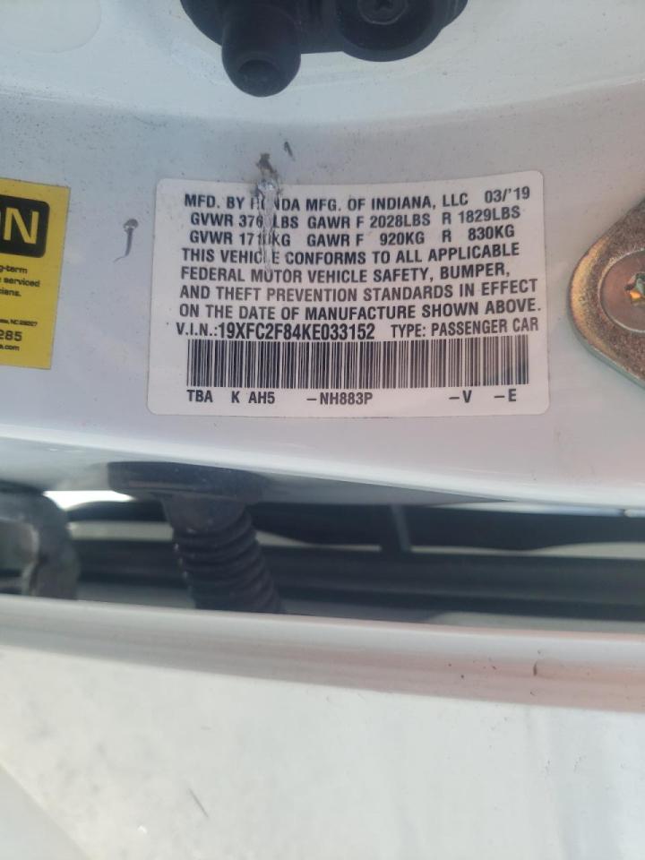 Photo 10 from auction – 2019 HONDA CIVIC with VIN 19XFC2F84KE033152