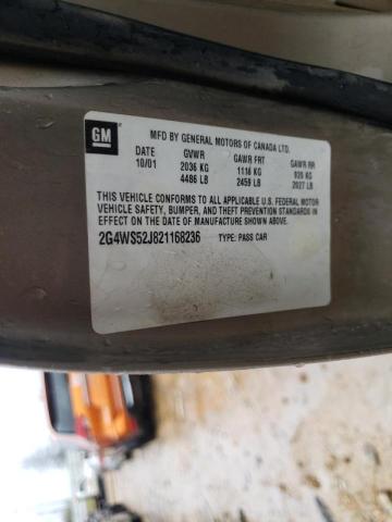 Photo 10 from auction – 2002 BUICK CENTURY CU with VIN 2G4WS52J821168236